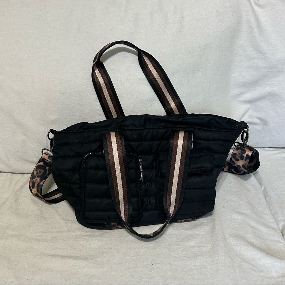 Think Royln Jr Jetset Wingman Bag in with Leopard Strap
